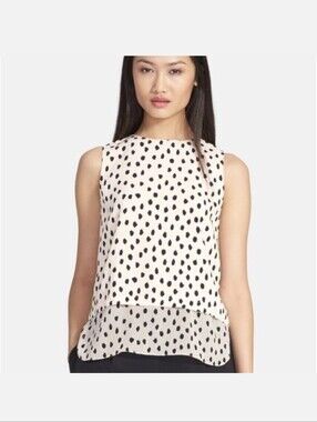 kate spade Cream and Black Polka Dot Layered Camisole Sz XS